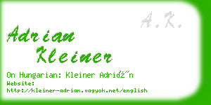 adrian kleiner business card